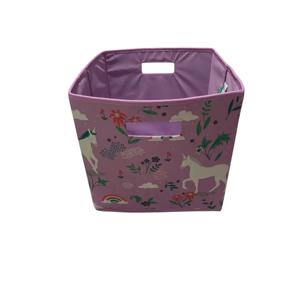 Pillowfort Meadow Magic storage bin purple lavender rainbows euc